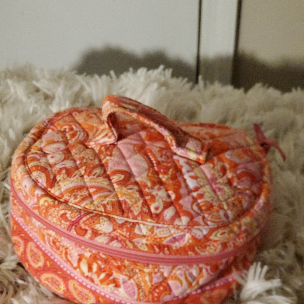 Vera Bradley round makeup bag